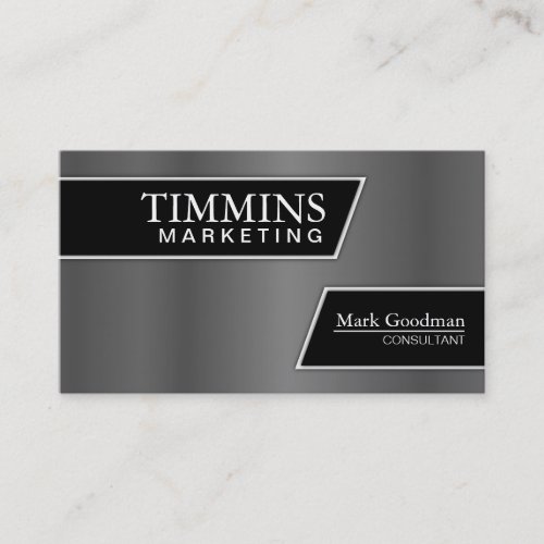 Marketing Business Card - Stylish Silver &amp; Black