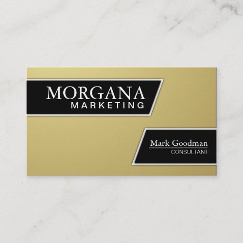 Marketing Consultant Business Card - Gold &amp; Black