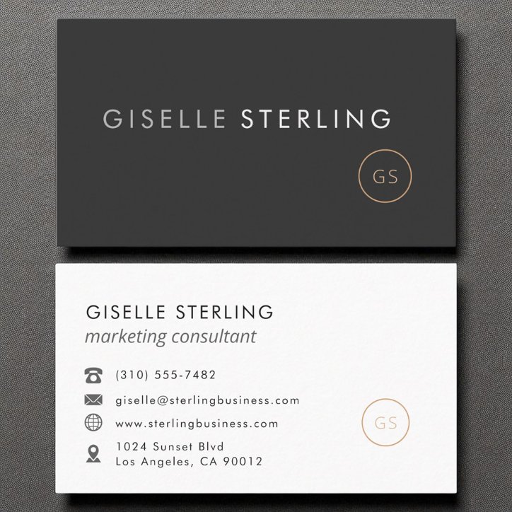 Marketing Consultant Minimalist Luxury Black Business Card