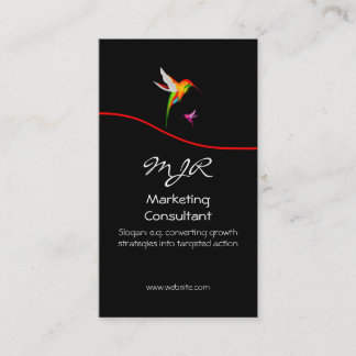 Marketing Consultant, Monogram, Hummingbird Logo Business Card