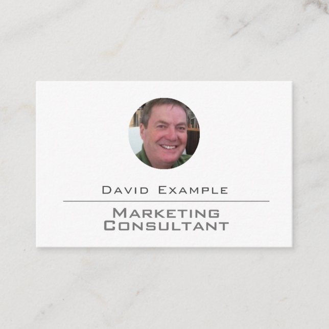 Marketing Consultant with Photo of Holder Business Card (Front)