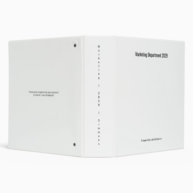 Marketing Department 3 Ring Binder (Background)