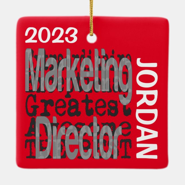 Marketing Director Extraordinaire CUSTOM Ceramic Ornament (Back)