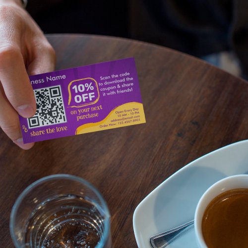 Marketing Discount QR Code To Scan For Customer Enclosure Card