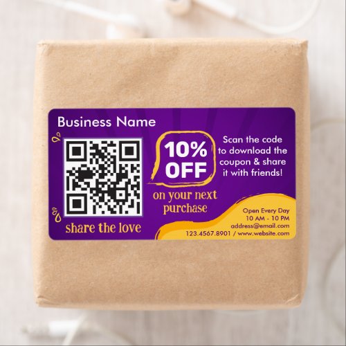Marketing Discount QR Code To Scan For Customer Label