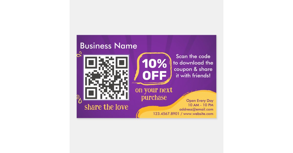 Marketing Discount QR Code To Scan For Customer Rectangular Sticker