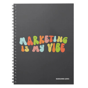 Marketing Is My Vibe, Groovy Colorful Personalized Notebook