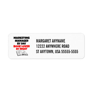 Marketing Manager Book Lover Label