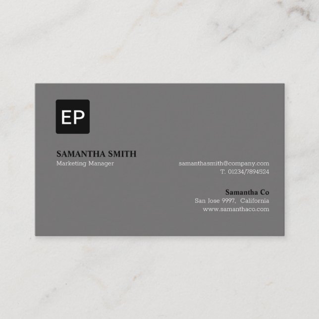 Marketing Manager Gray and Black Oceania Business Card (Front)