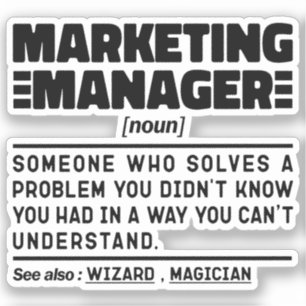 Marketing Manager Noun Advertisement Specialist Sticker