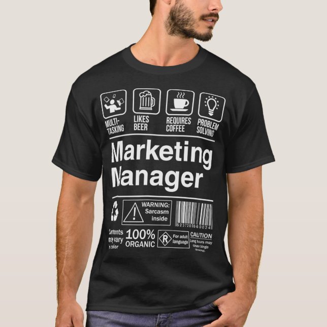 Marketing Manager Product Label Funny Gift  T-Shirt (Front)