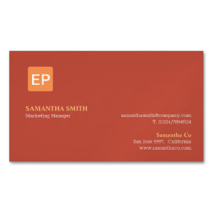 Marketing Manager Red Orange Business Card Magnet