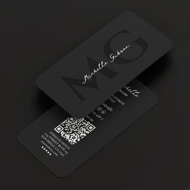 Marketing Monogram Professional Black White Modern Business Card (Marketing Monogram Professional Black White Modern Business Card
)