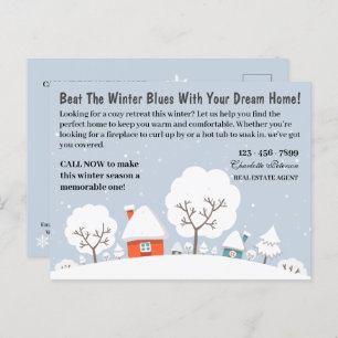 Marketing or Farming Winter Real Estate Holiday Postcard