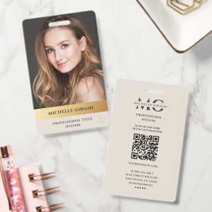Marketing Professional Elegant Sand Faux Gold Badge
