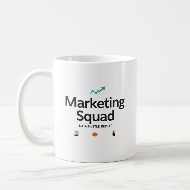 Marketing Squad – Data. Hustle. Repeat. Coffee Mug (Left)