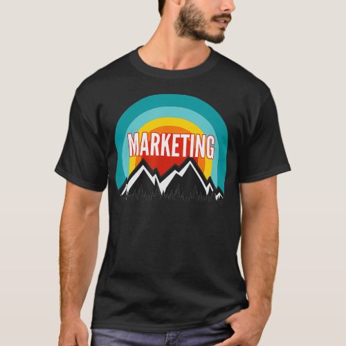 Marketing Vintage Retro Sunset Design  T_Shirt