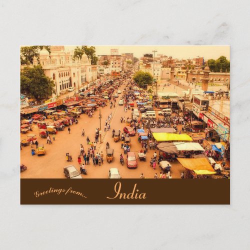 Marketplace in Hyderabad Telangana India Postcard