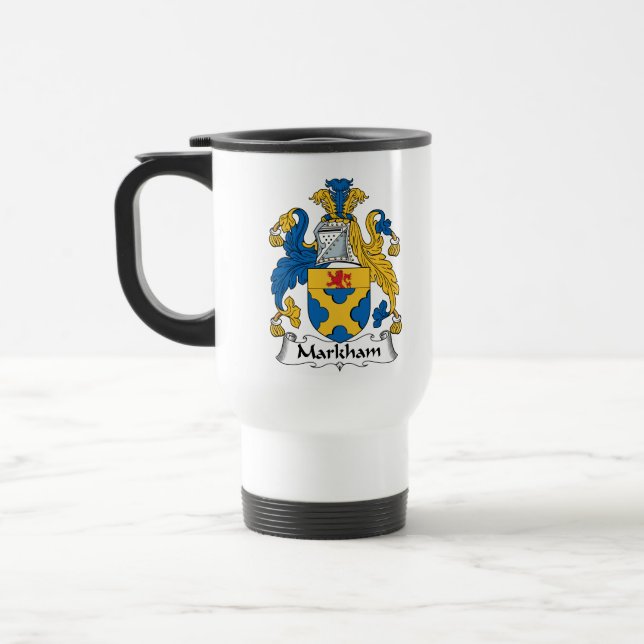 Markham Family Crest Travel Mug (Left)