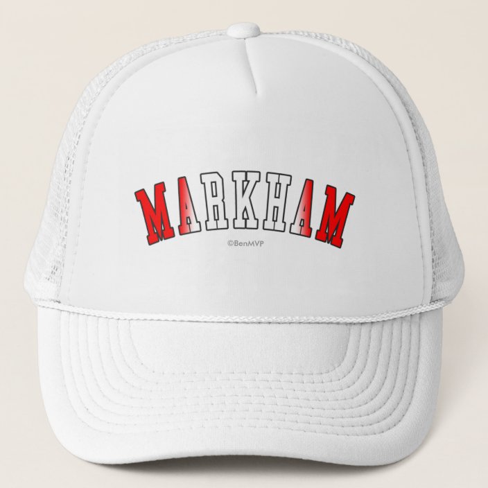 Markham in Canada National Flag Colors Mesh Hat