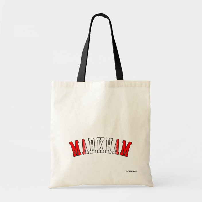 Markham in Canada National Flag Colors Tote Bag