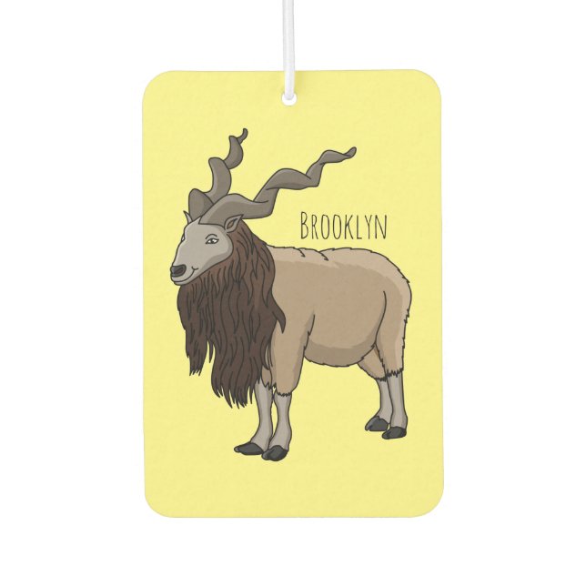 Markhor goat cartoon illustration  air freshener (Front)