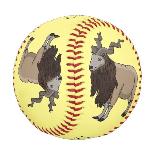 Markhor goat cartoon illustration baseball | Zazzle.com