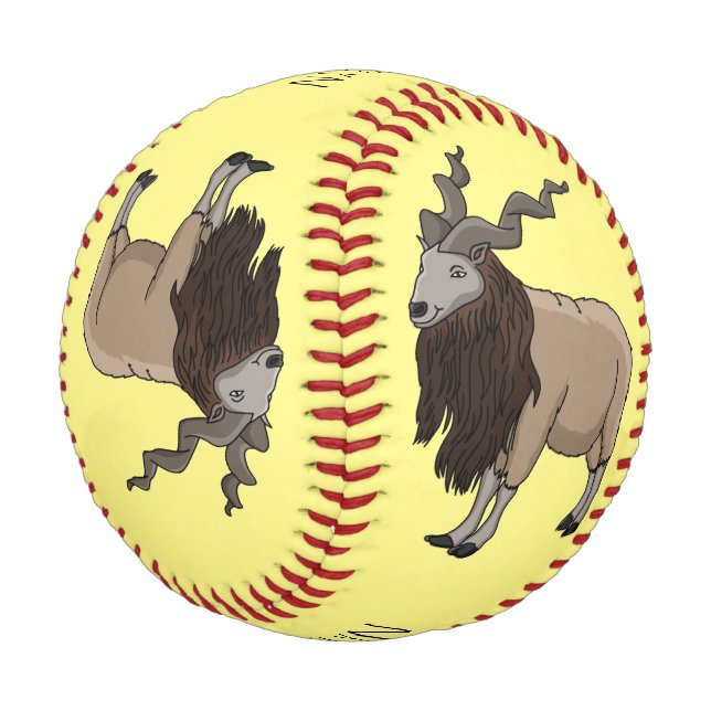 Markhor goat cartoon illustration baseball (Angled)