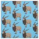 Markhor goat cartoon illustration  fabric