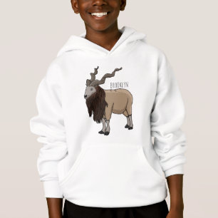 Markhor goat cartoon illustration hoodie