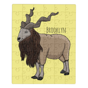 Markhor goat cartoon illustration jigsaw puzzle