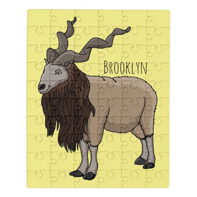 Markhor goat cartoon illustration jigsaw puzzle (Puzzle Vertical)