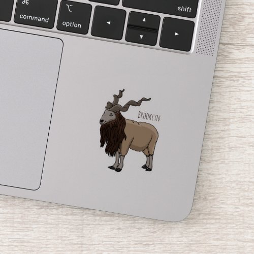 Markhor goat cartoon illustration  sticker
