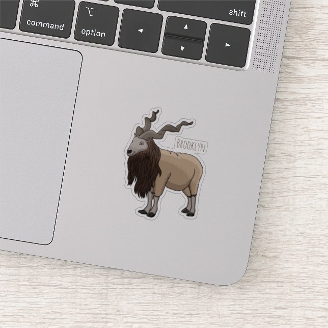 Markhor goat cartoon illustration  sticker (Detail)