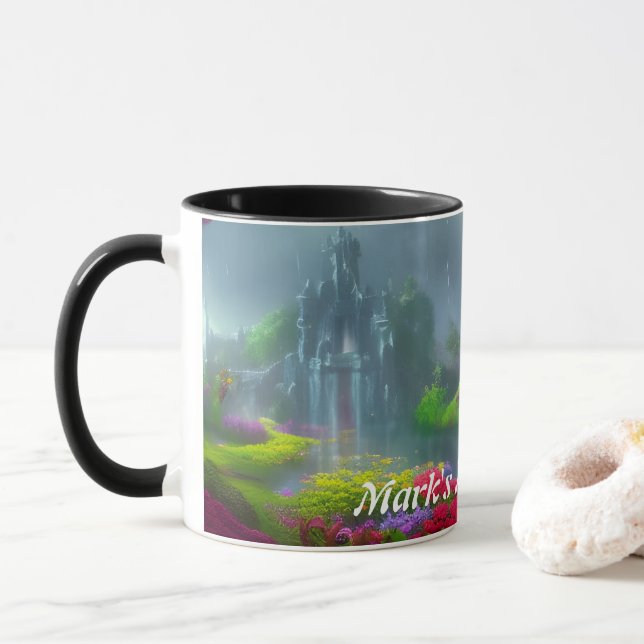 Mark's Morning Tea Personalized Customizable Mug (With Donut)