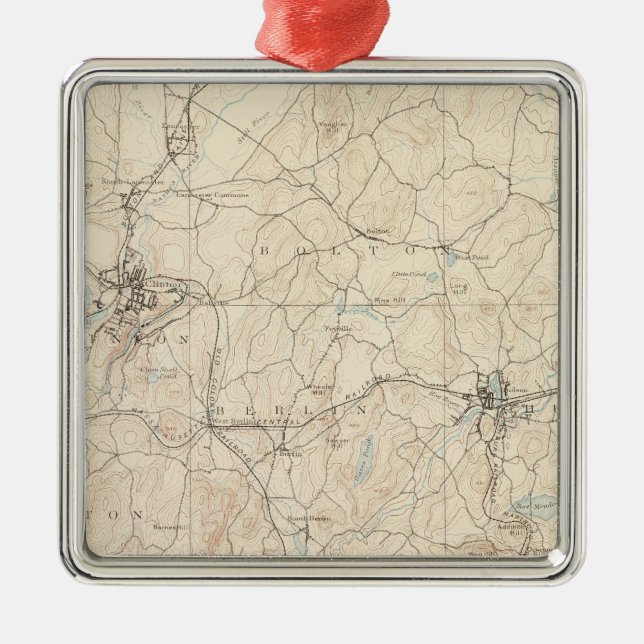 Marlboro, Massachusetts Metal Ornament (Front)