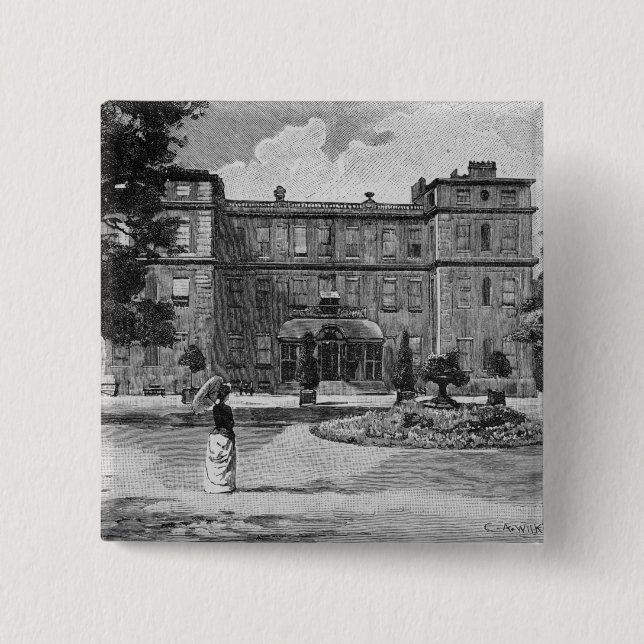 Marlborough House, from the garden, 1863 Pinback Button (Front)