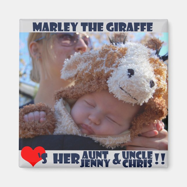 Marley Loves Her Aunt and Uncle. Magnet (Front)