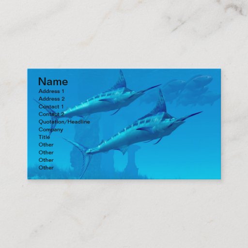 Customizable Marlin 02 Business Card