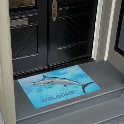 Marlin Blue Water Sport Fish Welcome Doormat