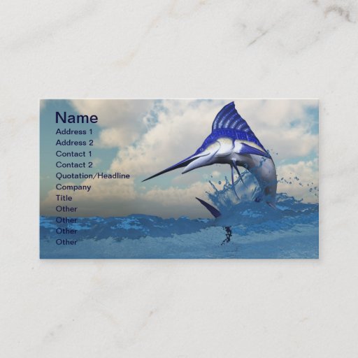 Customizable Marlin Business Card