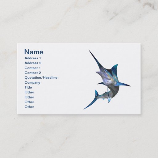 Customizable Marlin Business Card
