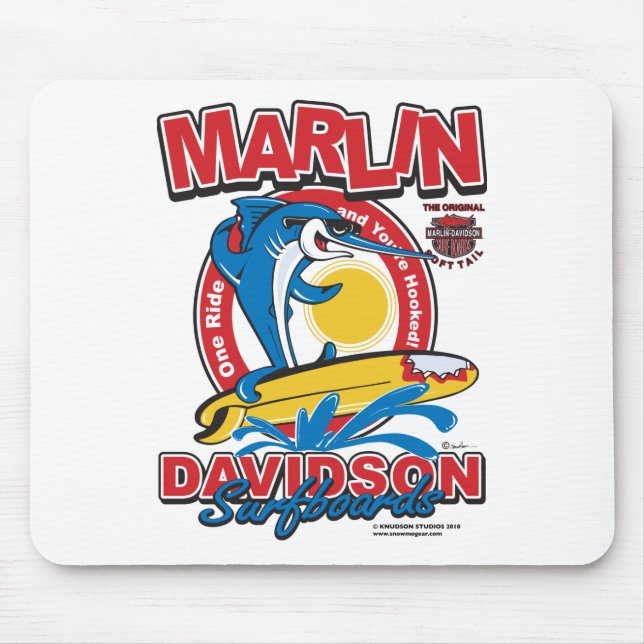 Marlin Davidsons Surfboards Mouse Pad (Front)