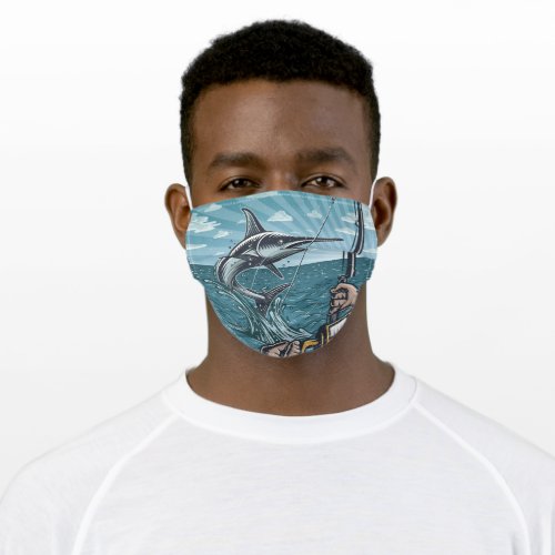 Marlin Deep sea Fishing Fishermans Adult Cloth Face Mask