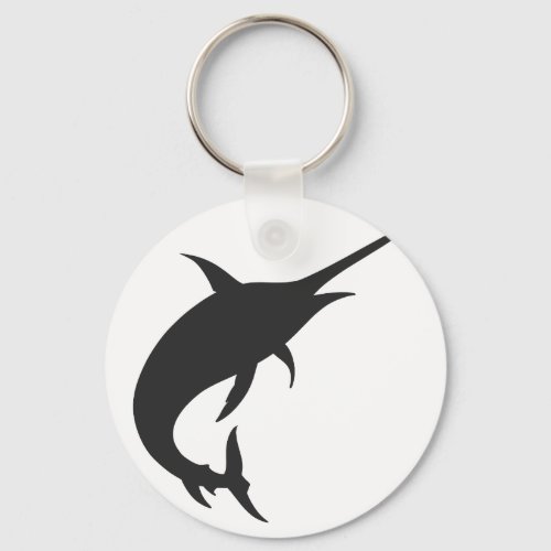 Marlin fish silhouette _ Choose background color Keychain