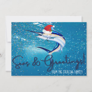 Marlin Fishing Holiday Card
