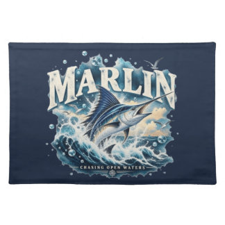 MARLIN Fishing Ocean Adventure Cloth Placemat