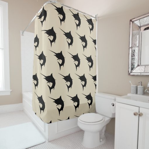 Marlin Fishing Theme Shower Curtain Zazzle
