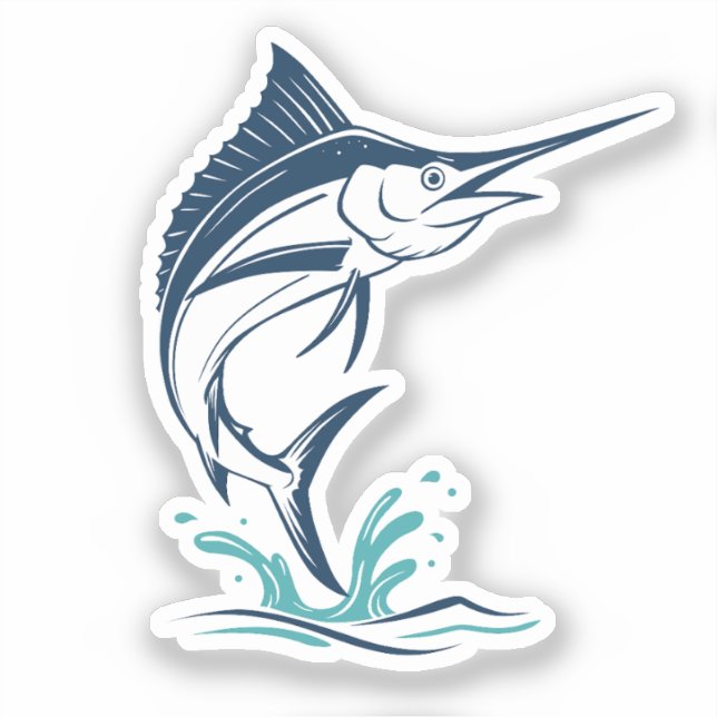 Marlin - Ocean Leaper - Flat art Sticker (Front)