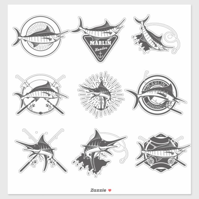 Marlin Swordfish Sticker (Sheet)